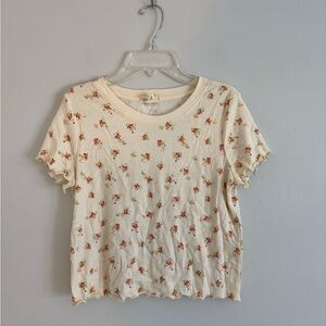 Sky and Sparrow crop floral tee size L